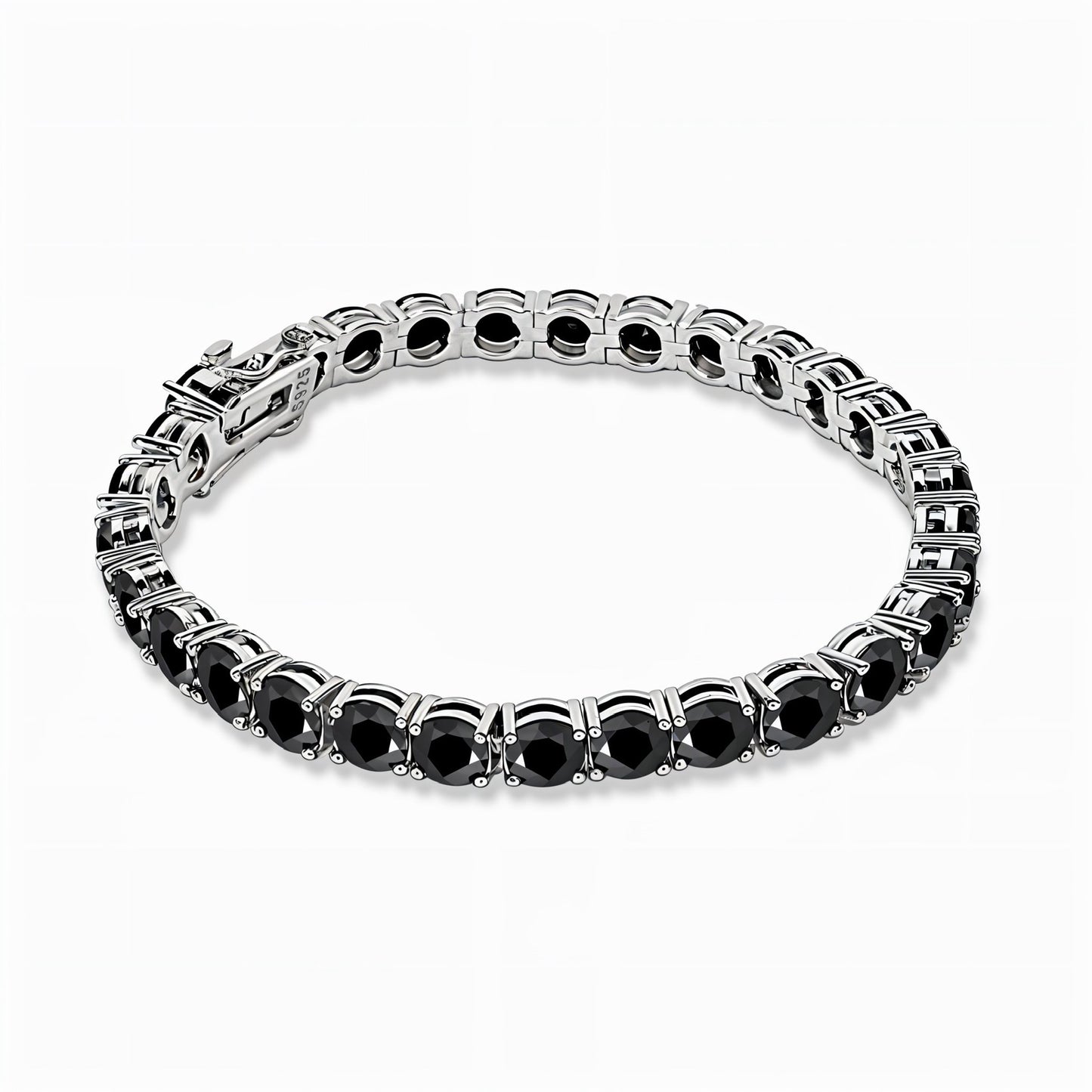 Tennisarmband – Silver / svart