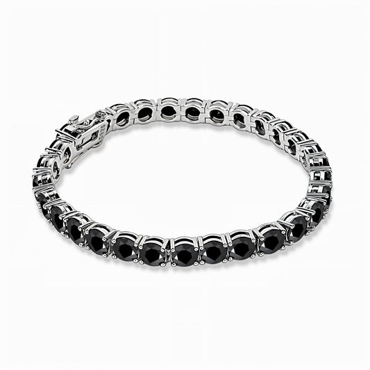 Tennisarmband – Silver / svart
