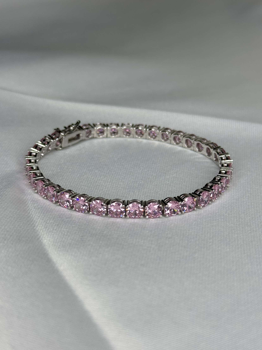Tennisarmband – Silver / Pink